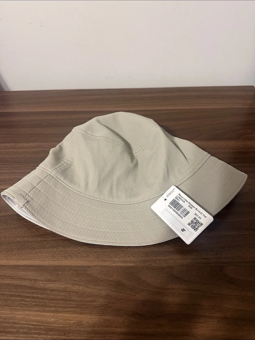 NWT Lululemon Reversible Ribbed Bucket Hat Raw Linen